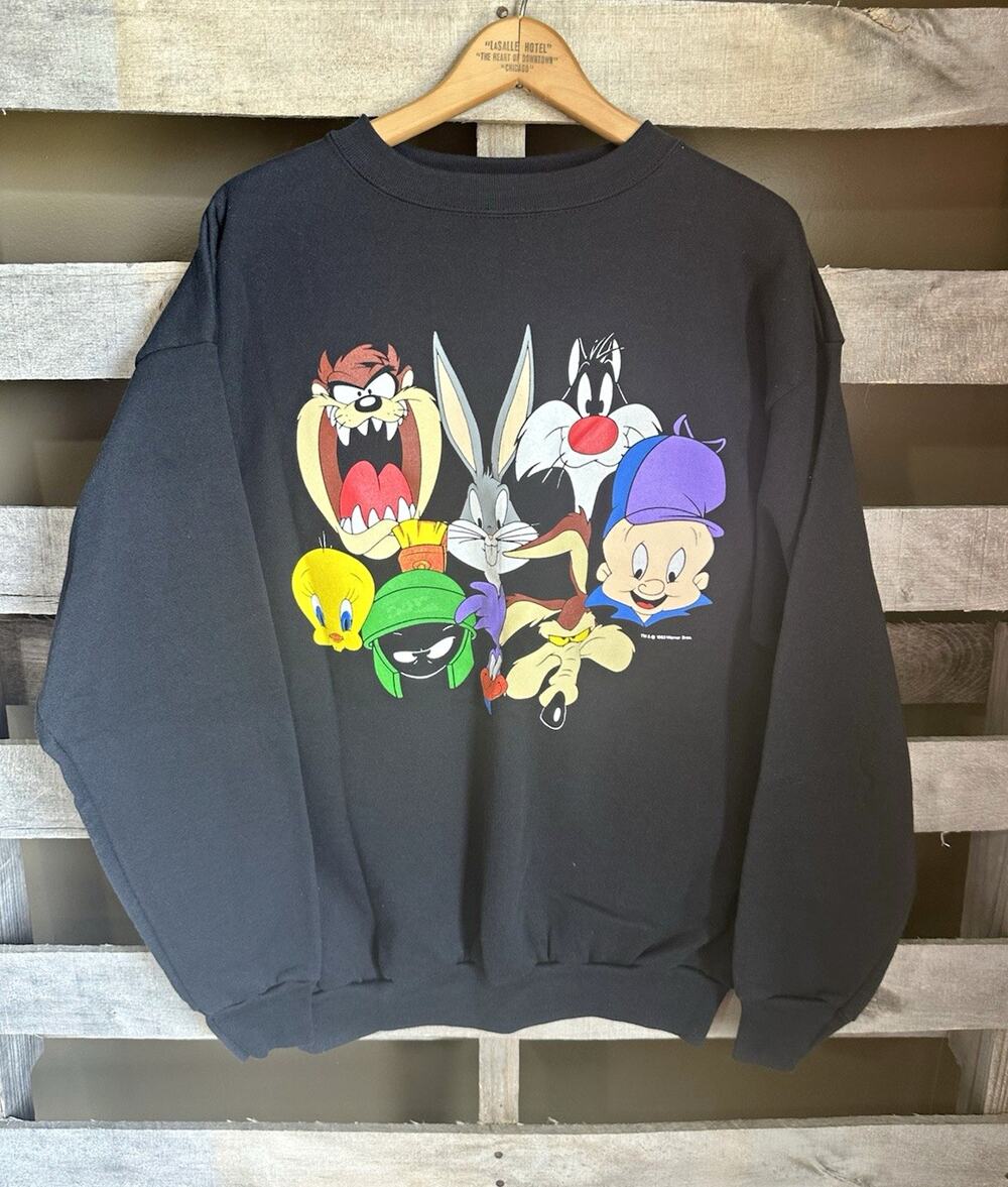 1993 Looney Tunes Crewneck Sweatshirt Black XXL Bugs Bunny Graphic Print